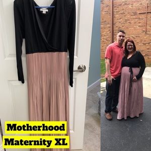 Motherhood Maternity XL pink & black dress EUC